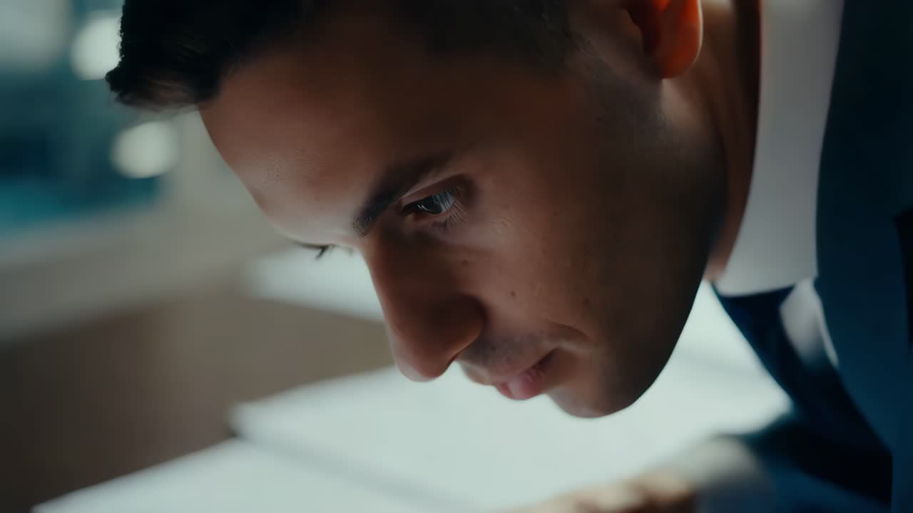 Focused Businessman Reading Documents