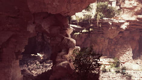 a cave entrance with light shining in