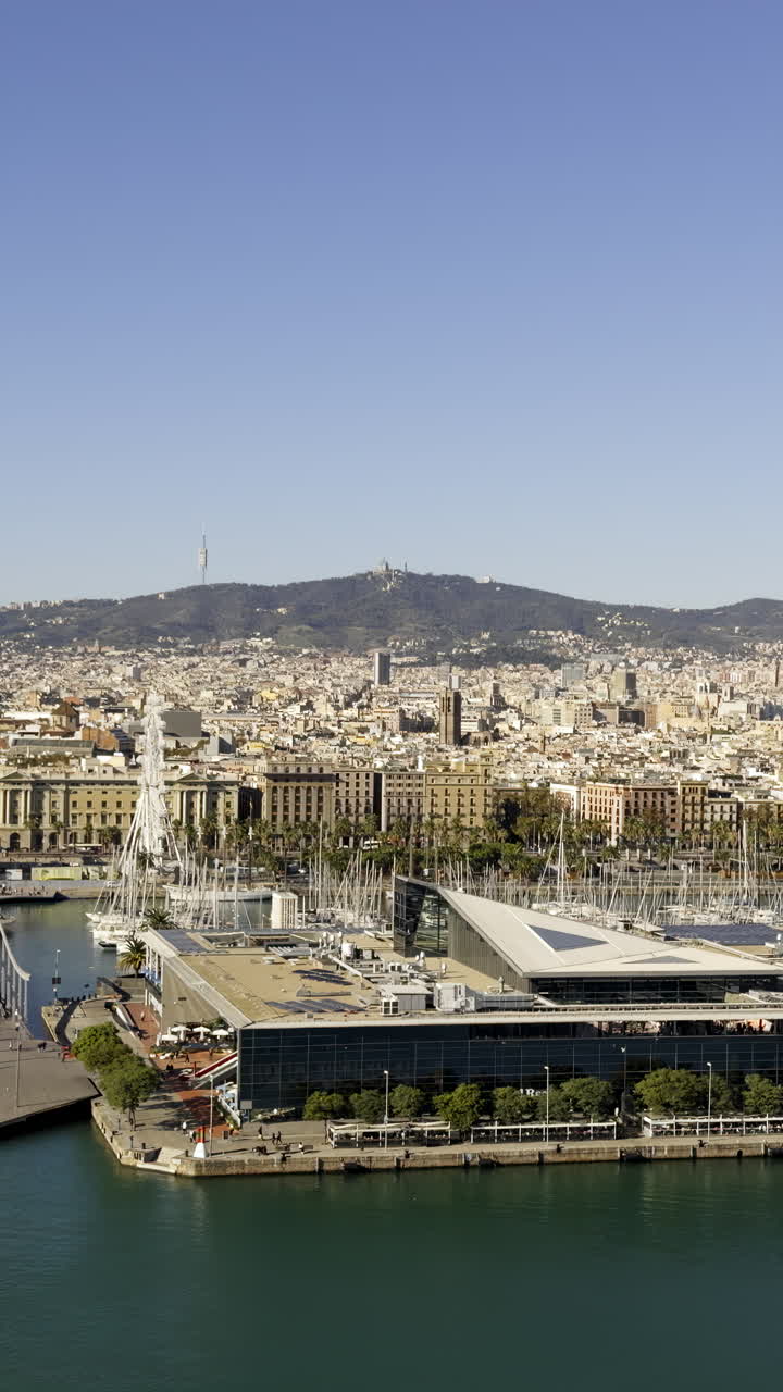 Barcelona Cityscape, Port Vell, and the Mediterranean Coastline