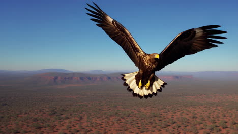 eagle soaring above a desert landscape