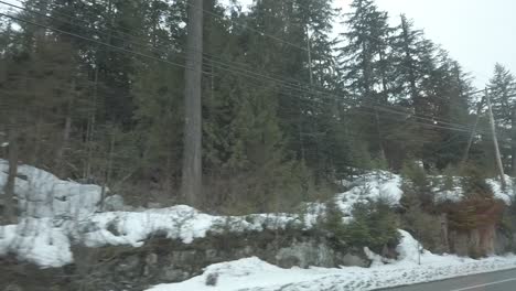 Winter Driving Through Snowy Mountain Forest