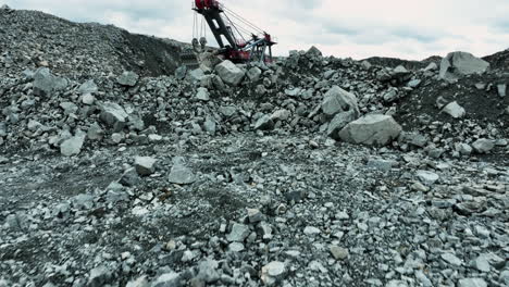 mining operation with truck and excavator