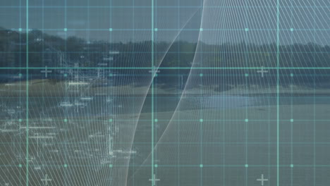 animation of data processing over seascape