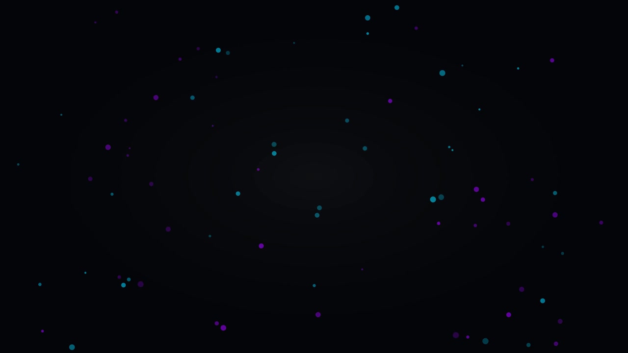 Abstract Motion Background with Floating Teal and Purple Particles