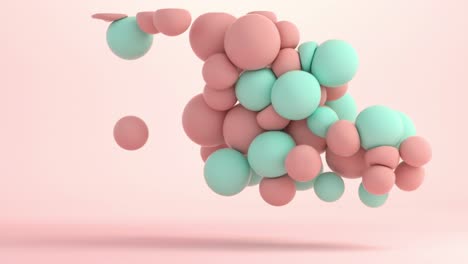 abstract minimalist scene with floating pastel spheres