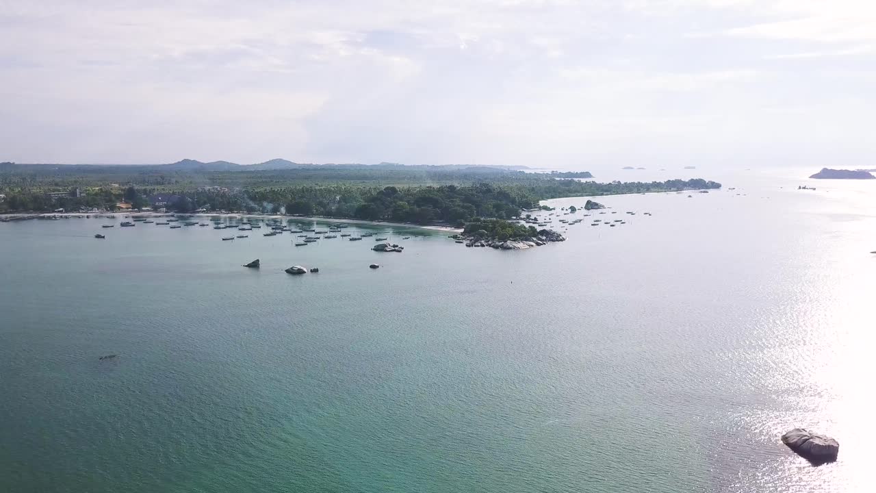 Aerial Drone Tanjung Tinggi and Kelayang Beach Belitung Island