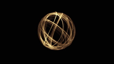 golden lines with glitter forming a circle on black background