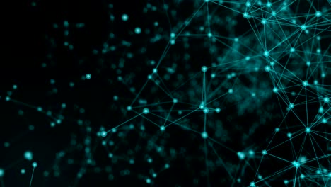 4k abstract web background. polygon lines and dots moving randomly on dark gray/black background. seamless loop.