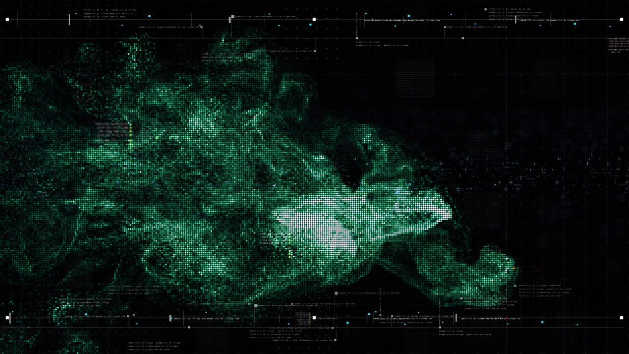 Futuristic holographic data sequence simulation of artificial neural networks intelligence analysis head up display background