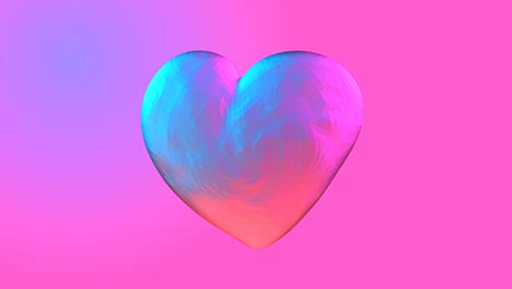 fondo de neón con corazón ultravioleta brillante. para el evento del día de san valentín, renderización en 3d de animación en bucle 4k