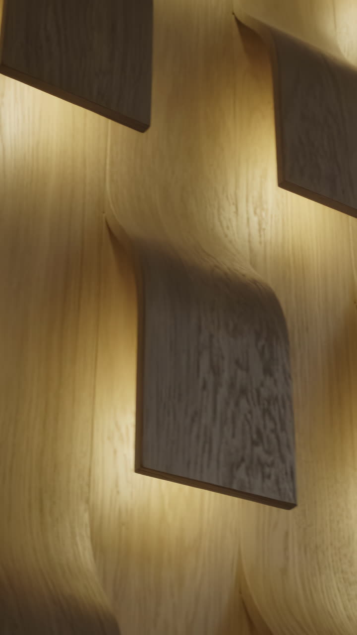 Modern Wooden Wall Decor with Integrated Lighting