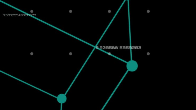 Elaborazione dati su sfondo nero