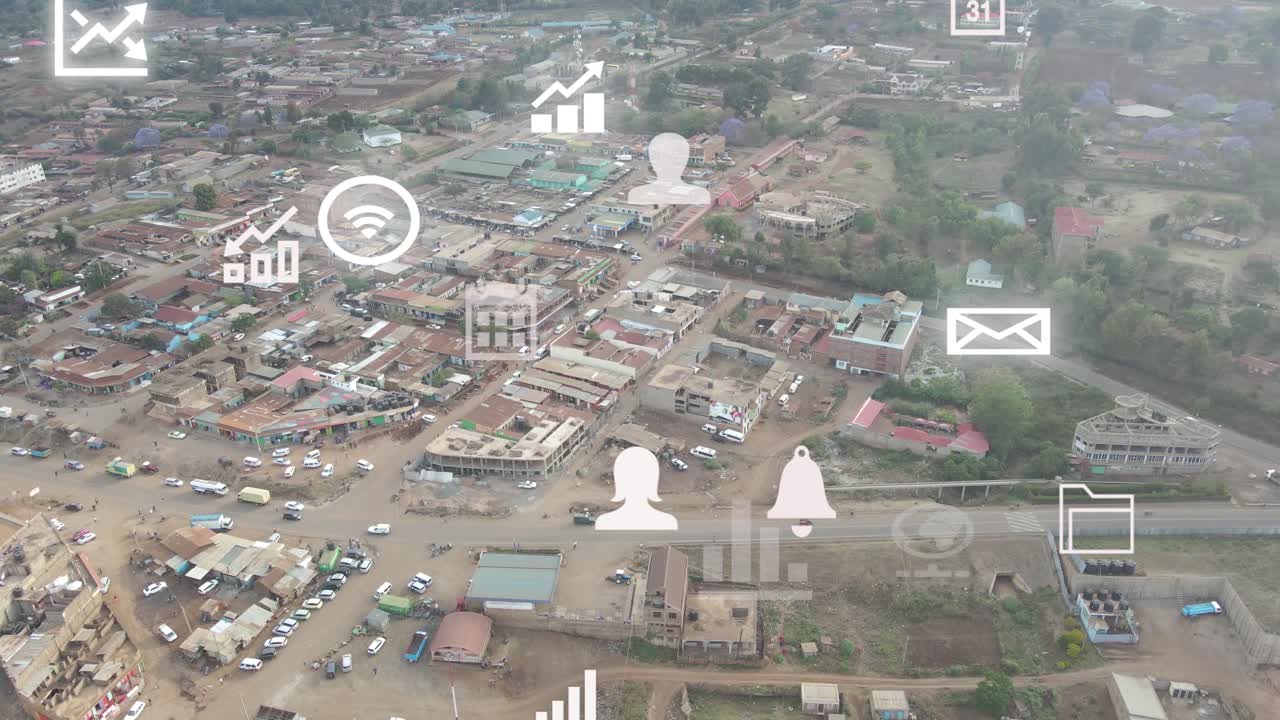 vista de paisaje de la ciudad-drone