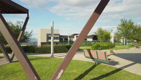 the view of a new mall from saki park