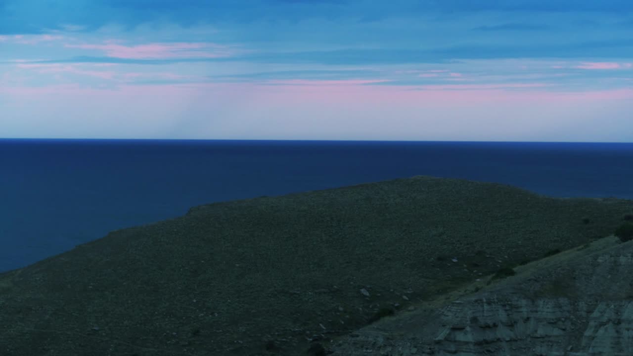 해안 해가 지는 모습