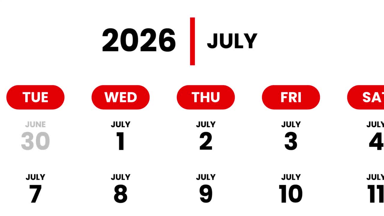 Calendar with July 22nd highlighted