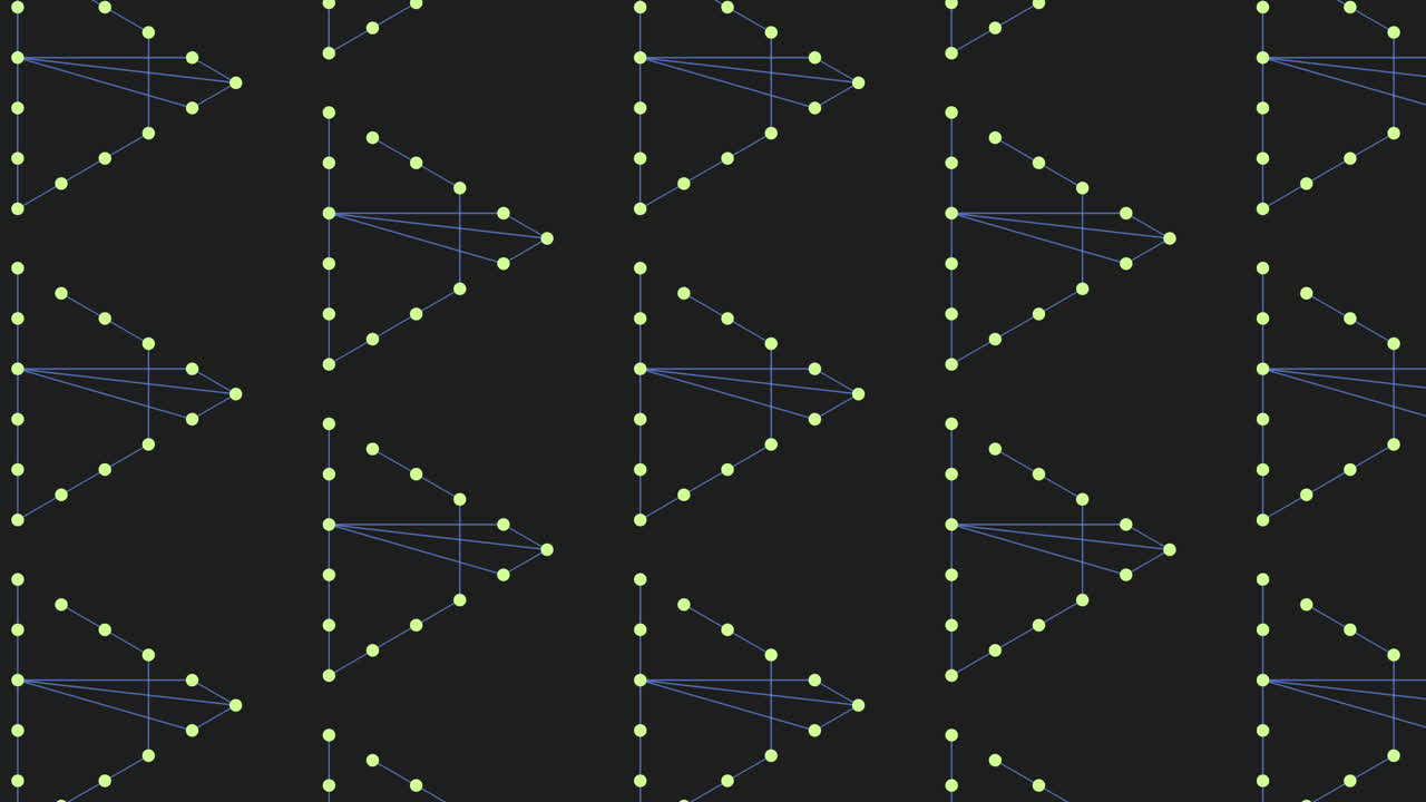 네온 점과 선이 있는 무지개 삼각형 미래형 패턴