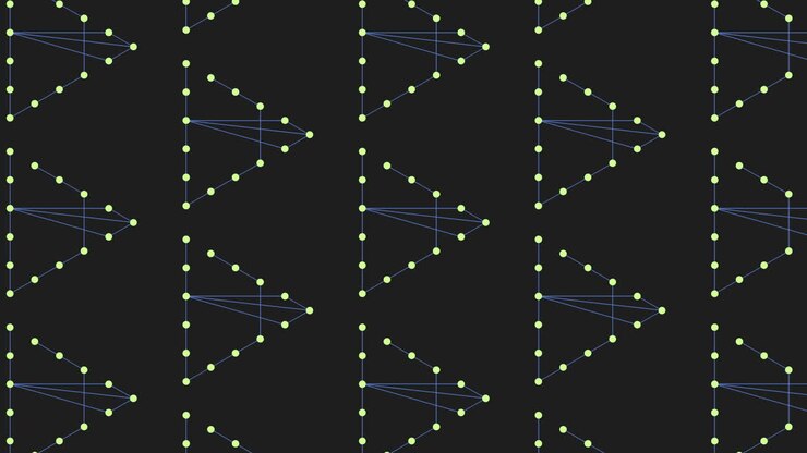 Rainbow triangles futuristic pattern with neon dots and lines
