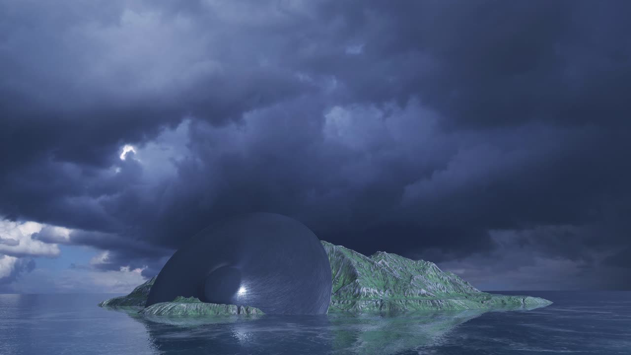 Dark Island with Mysterious Structure