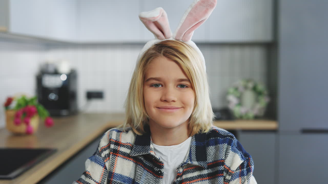 Child with Easter Bunny Ears