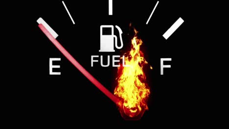 Burning-cost-of-fuel-gas-gauge-on-fire-inflation