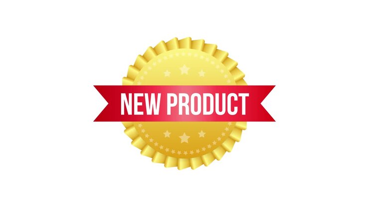 New product on gold label. Product promotion, sale. Banner sale. Motion graphics.