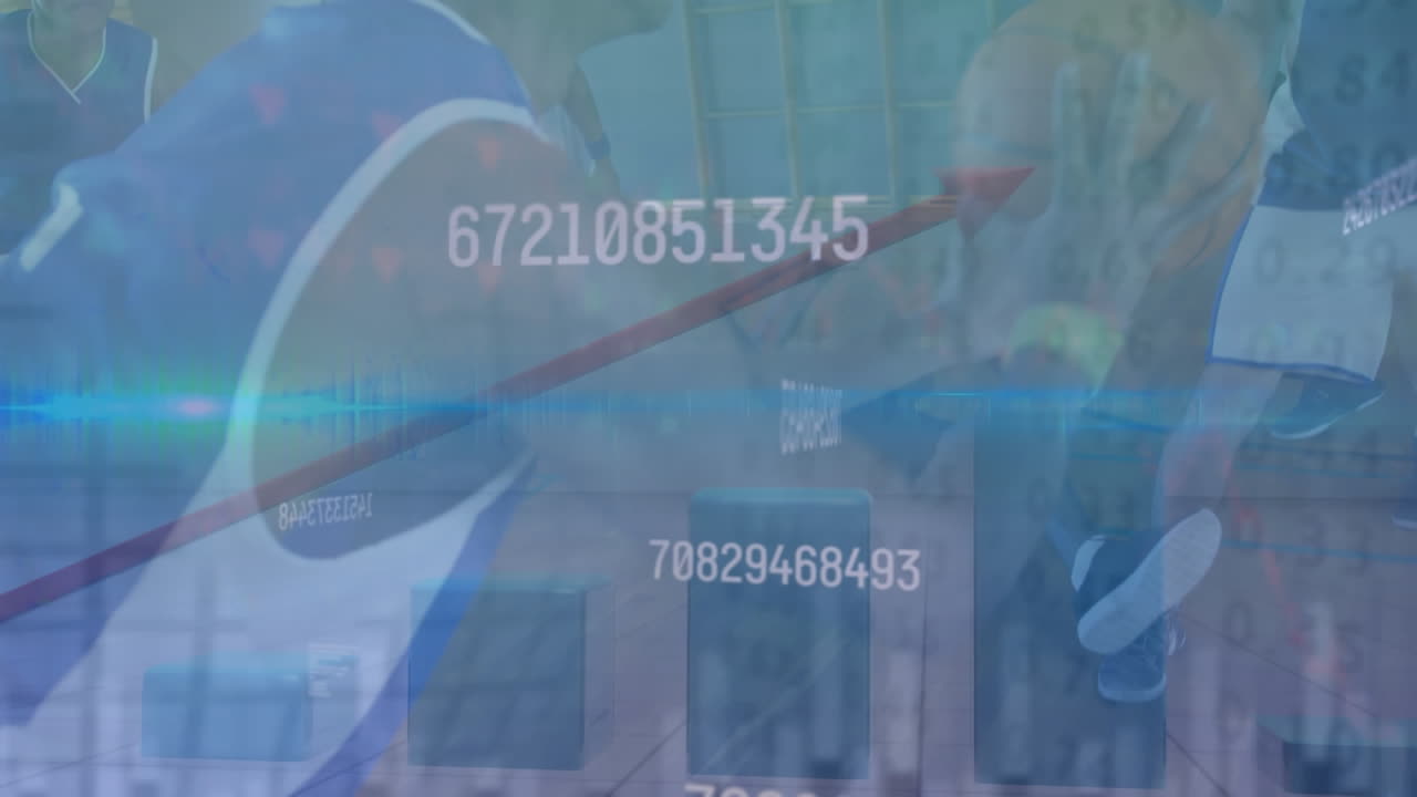 농구 선수에 대한 통계 및 데이터 처리의 애니메이션