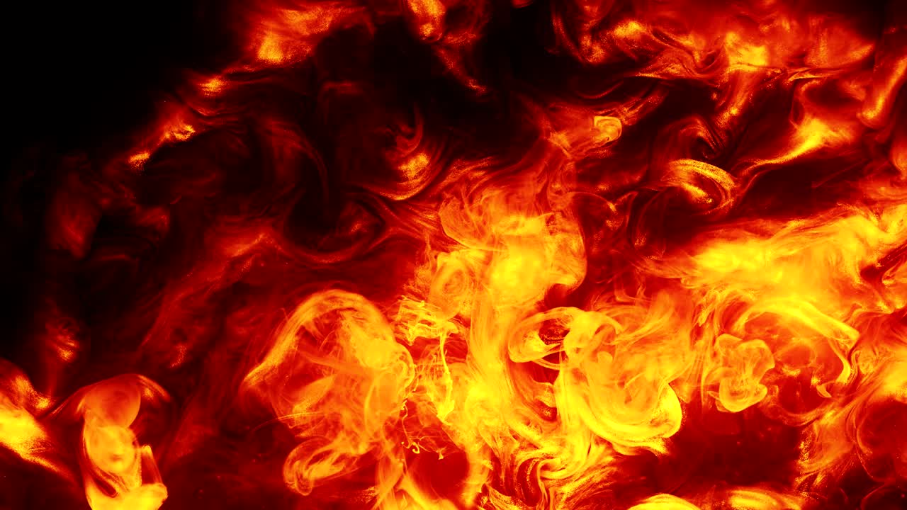 animación de explosión de fuego nube de smog roja amarilla