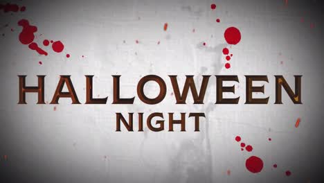 Animation-of-halloween-night-text-over-blood-stains-on-grey-background