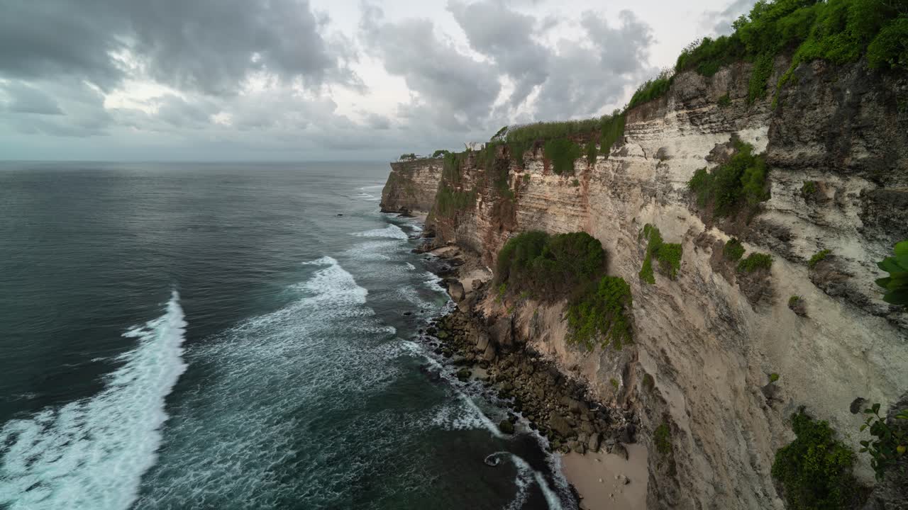 Dramatic Cliffside View of Ocean in Bali