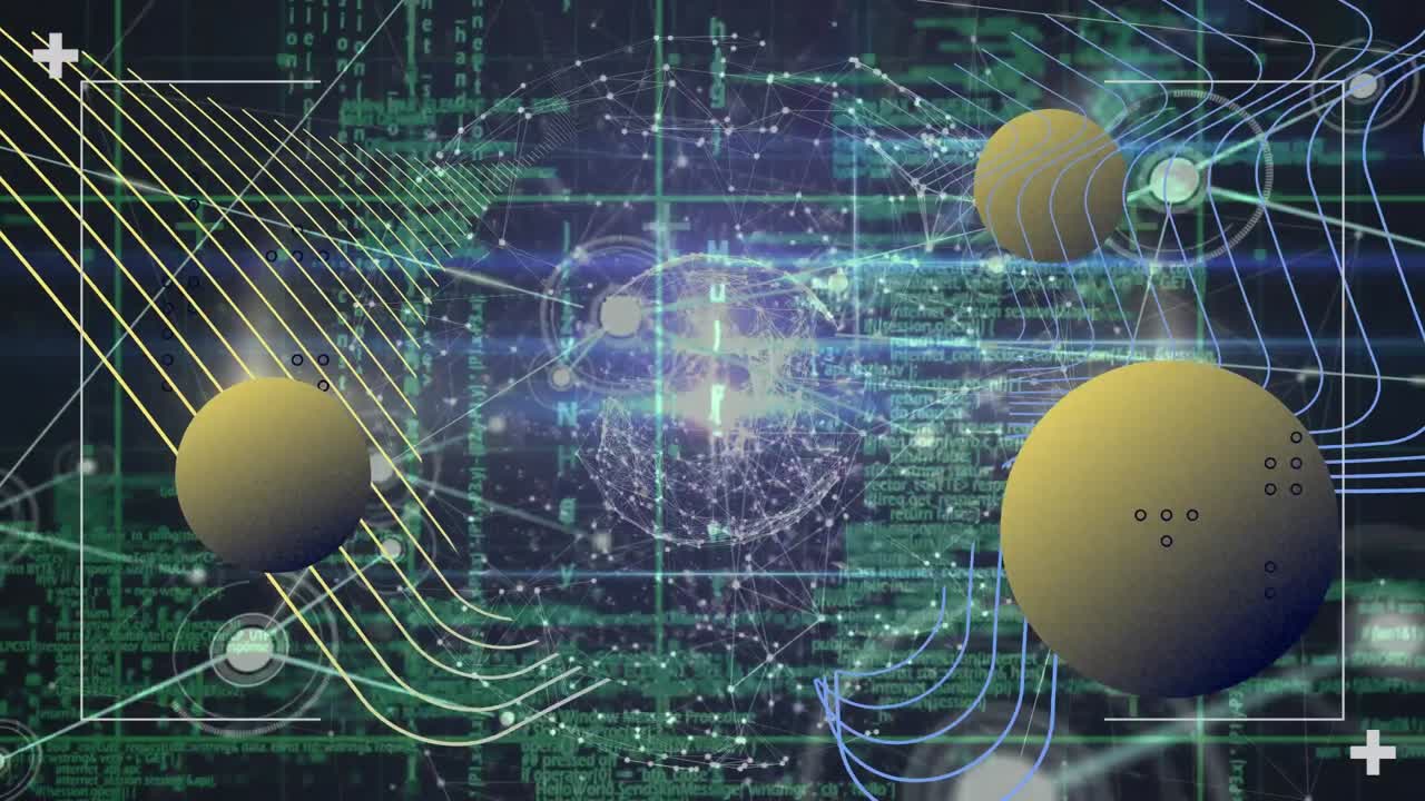 анимация сети соединений через обработку данных