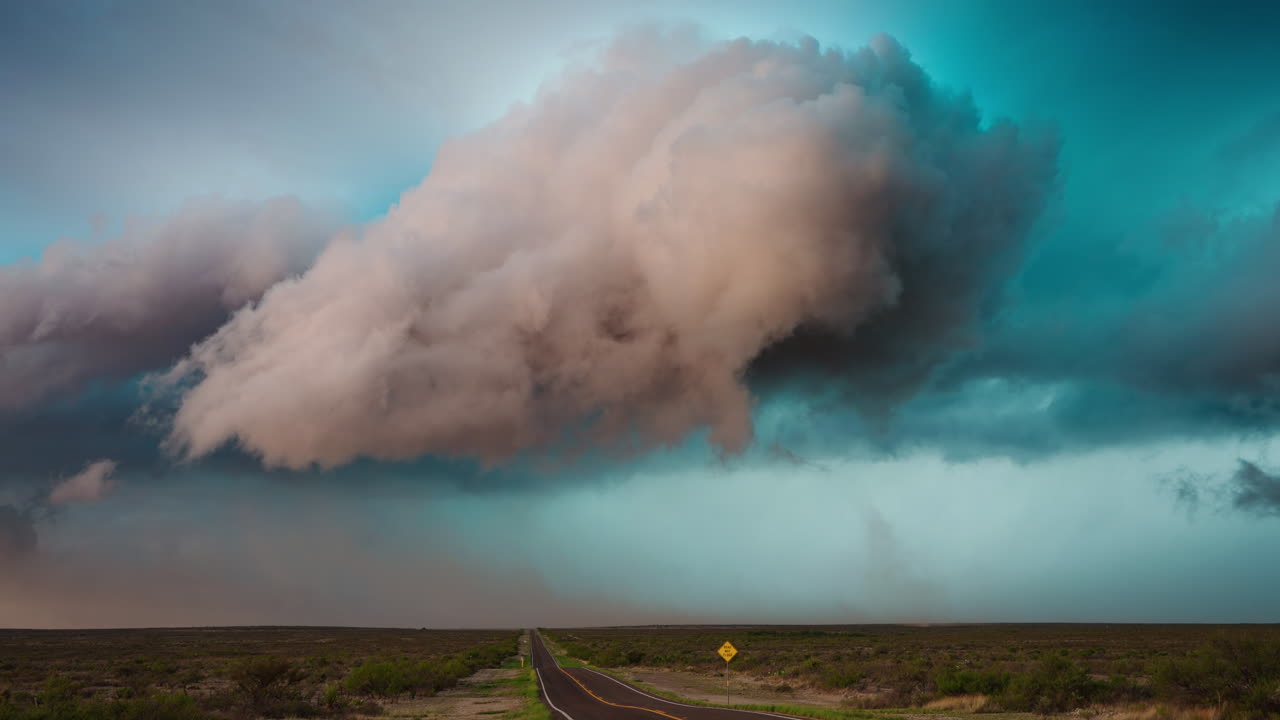 Dramatic Thunderstorm Formation Captured in Motion Over Endless Horizon