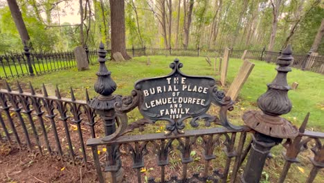 gate to the name and final resting place of lemuel durfee senior and family in the 1800s in early palmyra