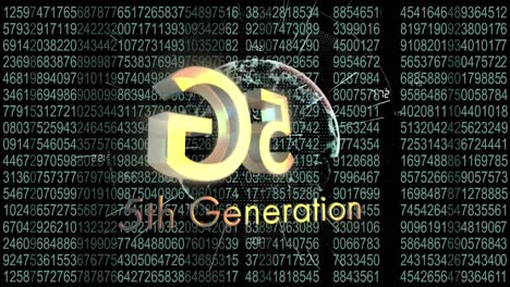 Animation-of-5g-5th-generation-text-over-globe-and-numbers-changing-in-background