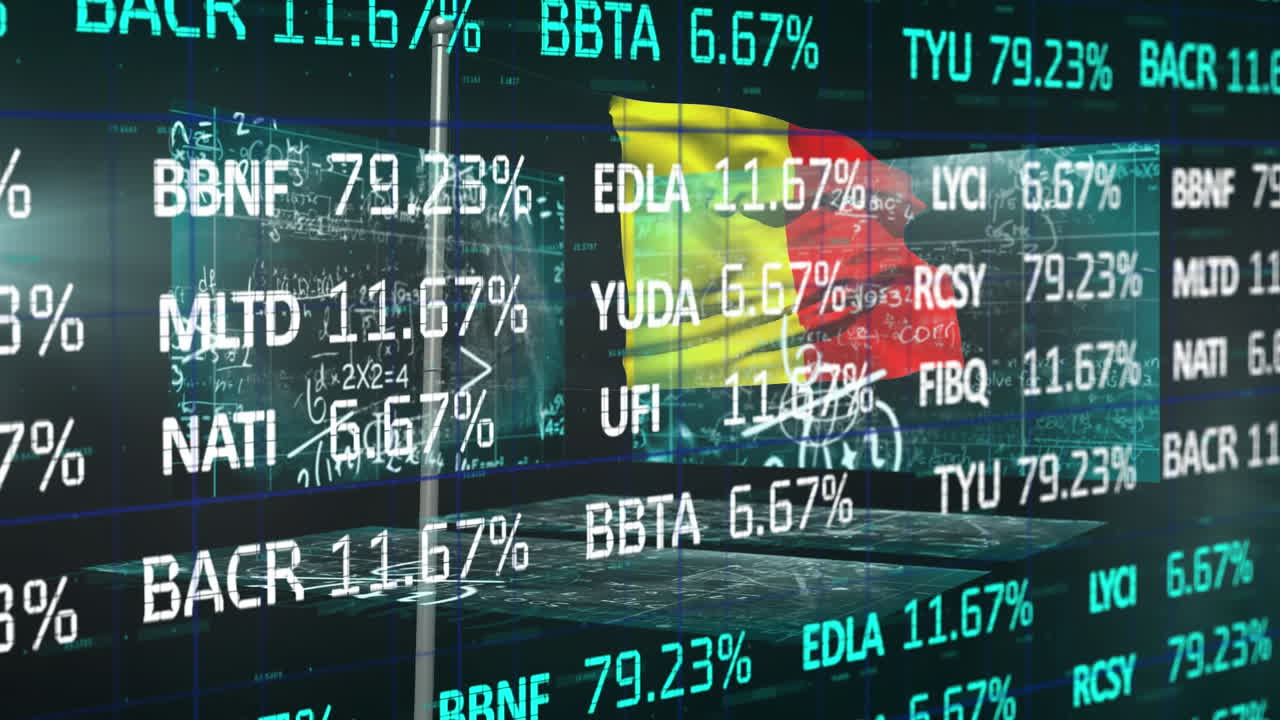 벨기에의  ⁇ 발 위의 데이터 처리 애니메이션