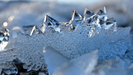 primer plano de los cristales de hielo