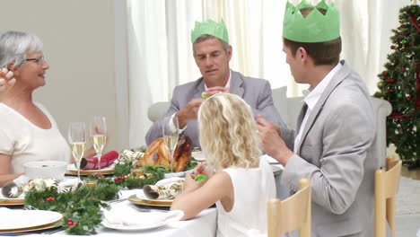 family enjoying christmas day together