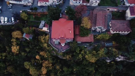 aerial footage of an old town of edessa in greece