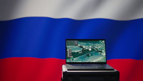 russia kremlin regime army using laptop to scan approaching rockets