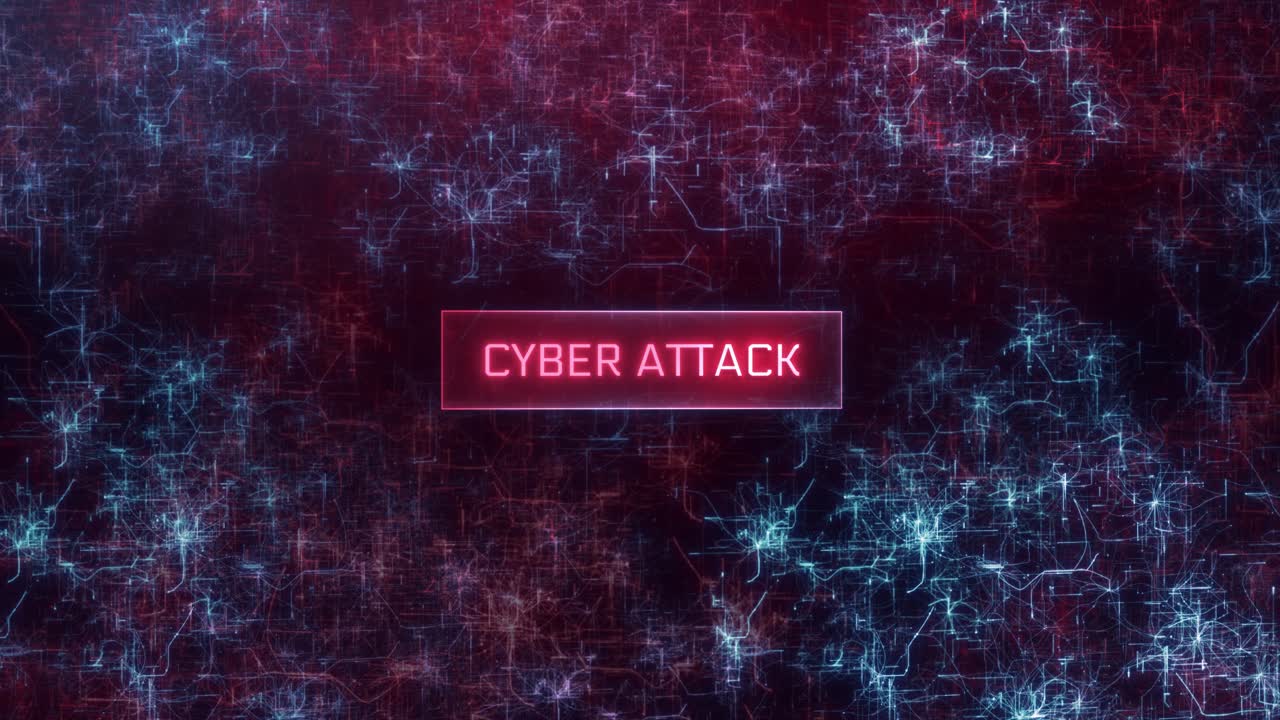 Cyber Attack Text on Abstract Digital Network Background