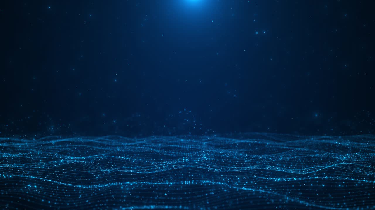 Flusso di big data cibernetici, campi dati blockchain, linea di rete per la connessione di stream, concetto di tecnologia AI.