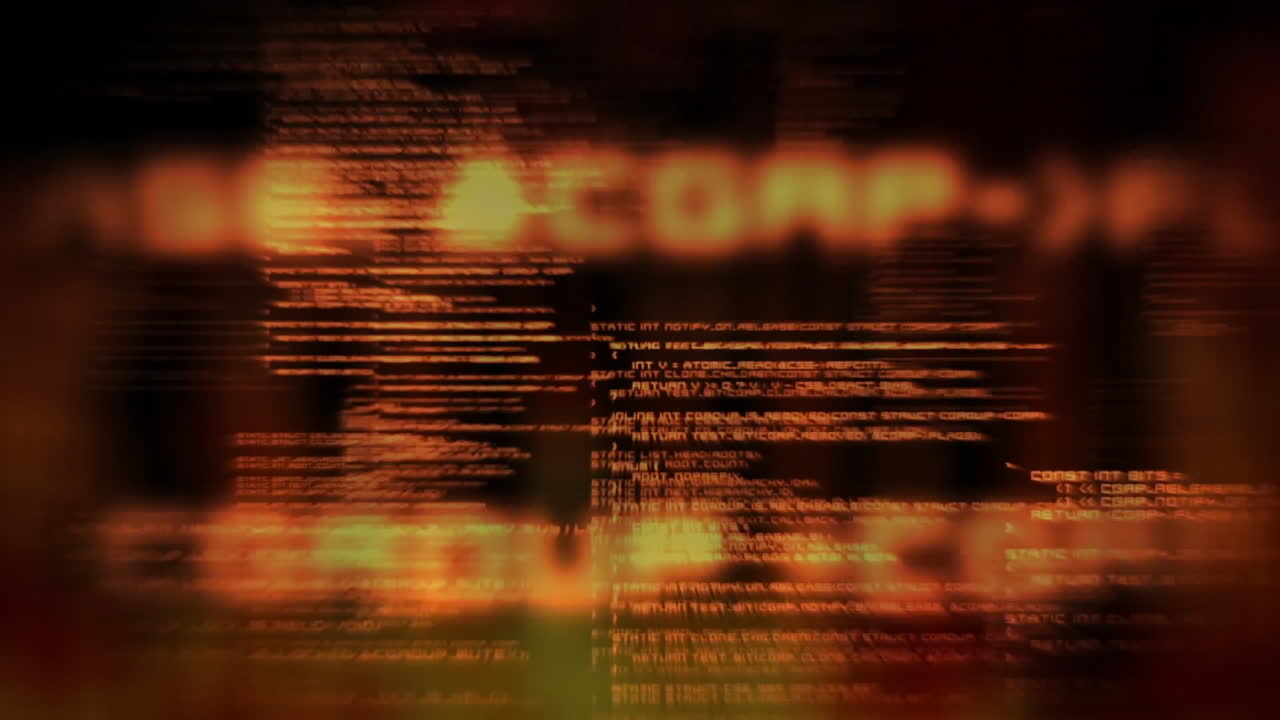 animación de codificación binaria y procesamiento de datos sobre un fondo oscuro