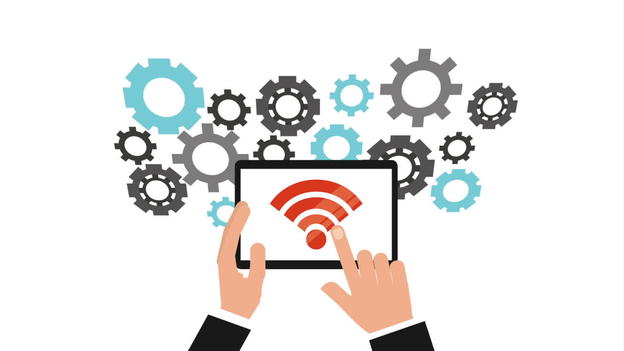 persona que utiliza una tableta que toca la conexión wifi