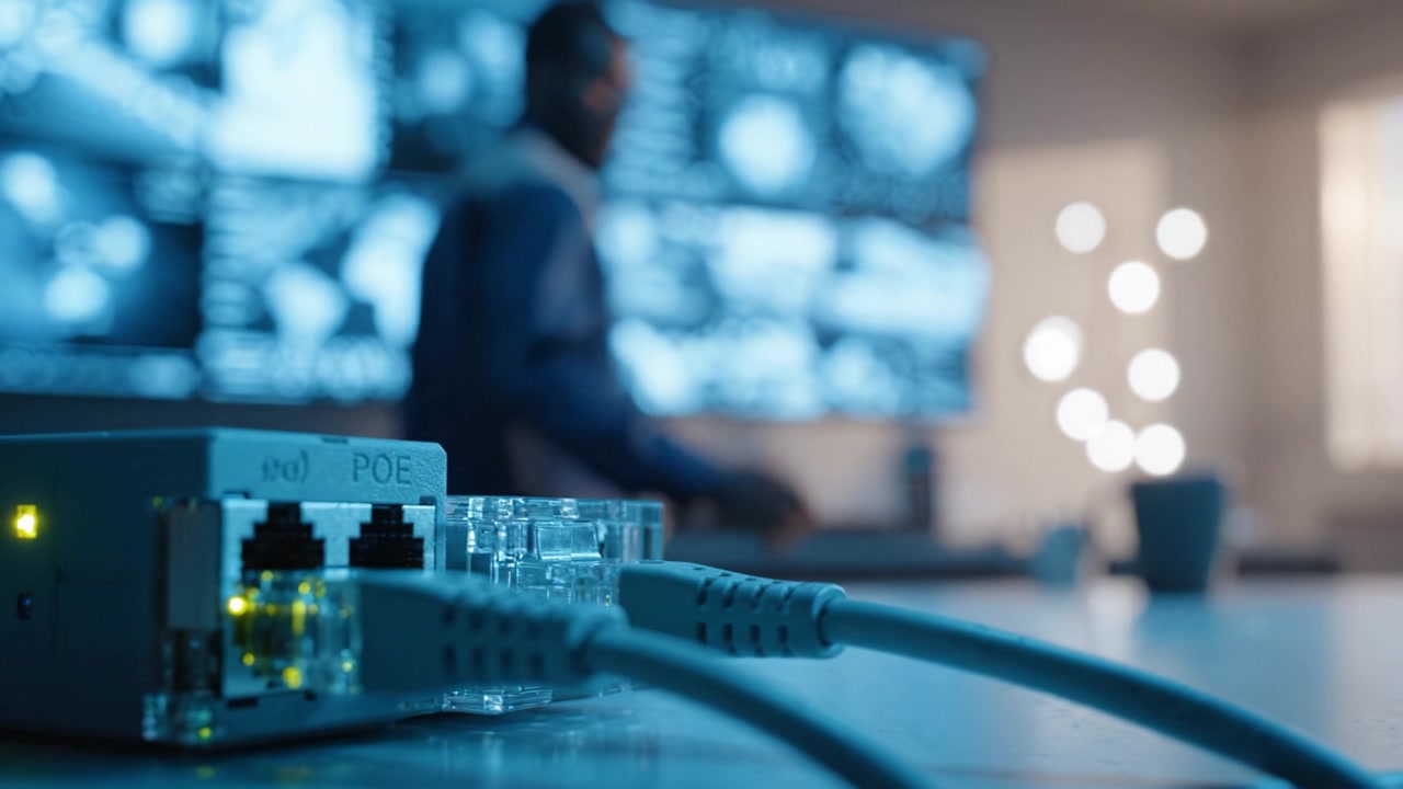 Advanced Networking Equipment with A Focus on Data Transmission in a High-Tech Monitoring Environment Reveals the Future of Security Technology and Connectivity