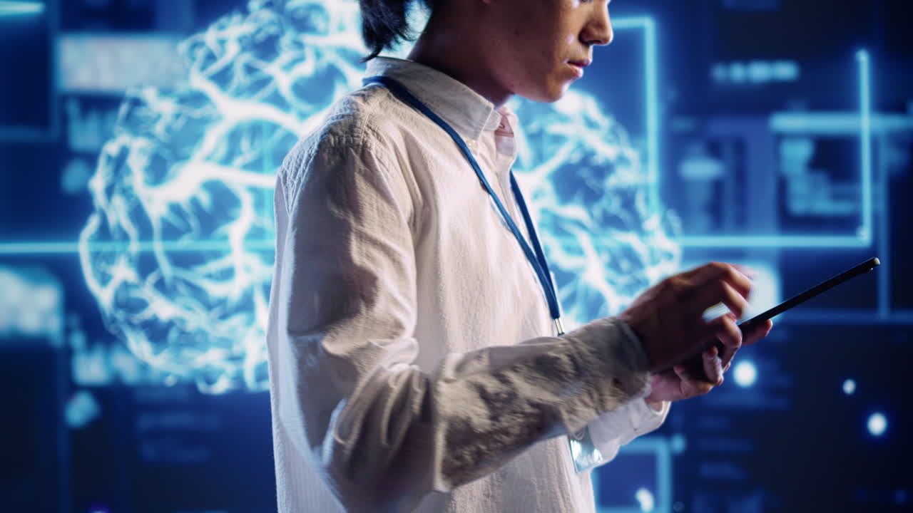 Expert doing AI human brain simulation