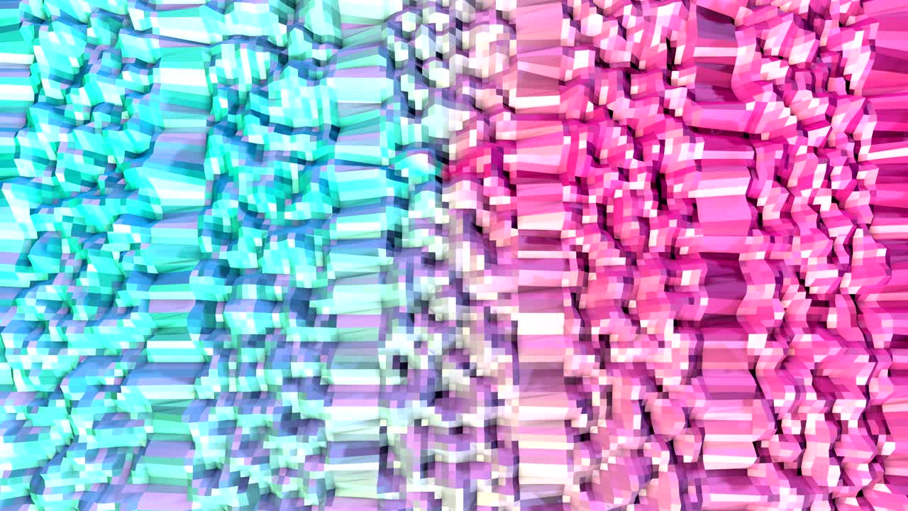 추상적인 단순한 파란색, 분홍색, 낮은 폴리 3d 표면, 기하학적 격자, 부드러운 기하학적인, 낮은, 폴리 모션, 순수 파란색 다각형의 전환의 배경, 4k fullhd, 원활한 루프 배경.