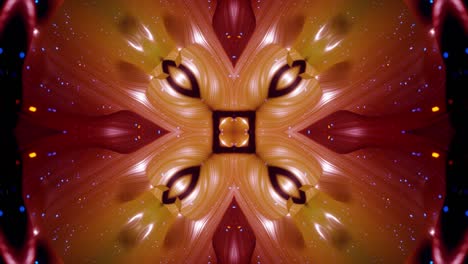 estructuras 3d simétricas abstractas como el caleidoscopio líquido en animación en bucle, gradientes de color suaves con brillo brillante. efecto caleidoscopia con ondas abstractas. hermoso patrón 3d abstracto bg. dof