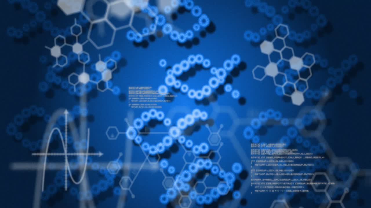 어두운 배경에서 의료 데이터 처리의 애니메이션