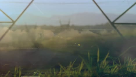 animation of data processing over electricity pylons