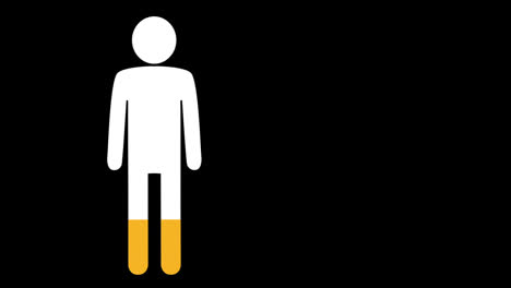 man symbol filled with yellow colour